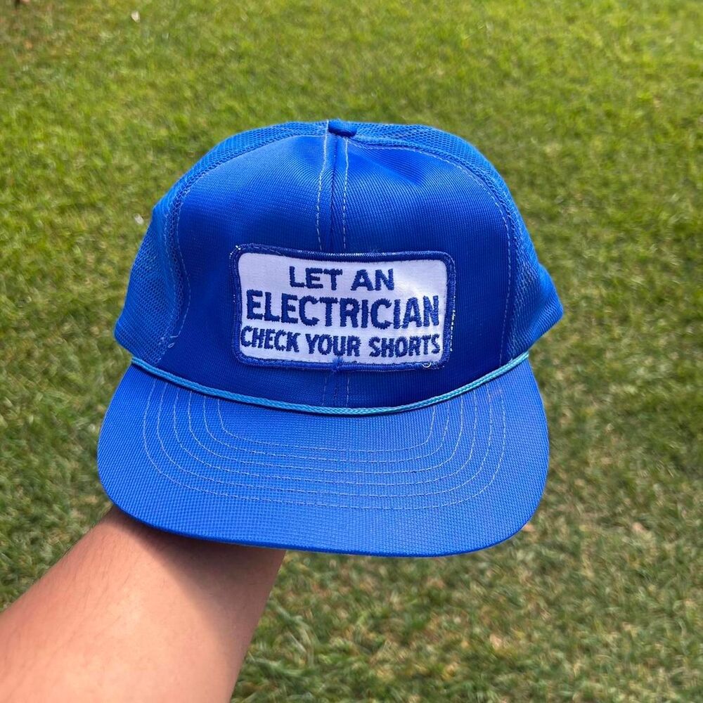 Let an Electrician check your shorts 90s cap mens osfa